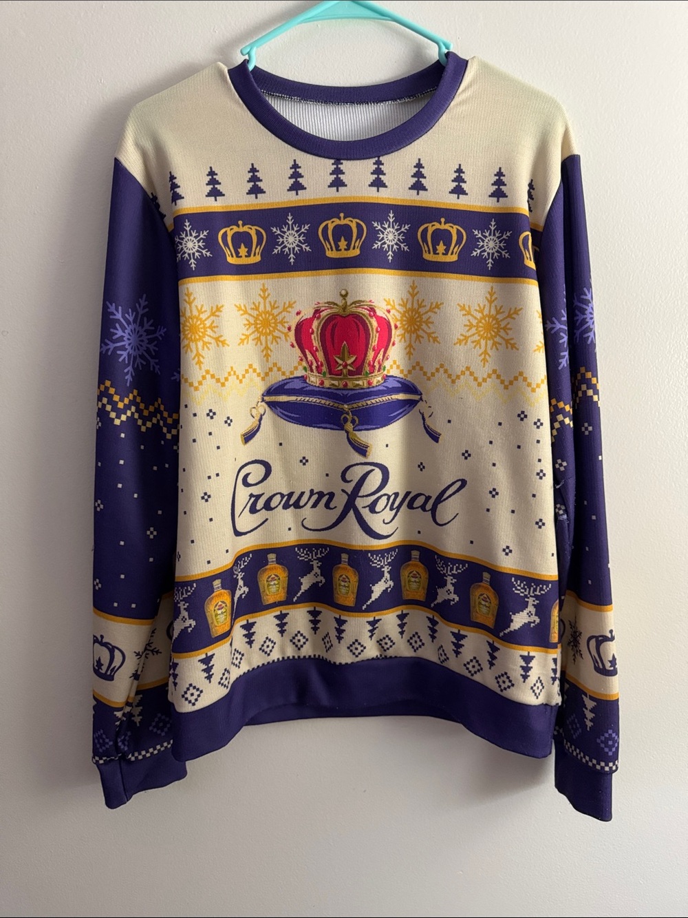 Men’s Cream & Purple Holiday Sweater